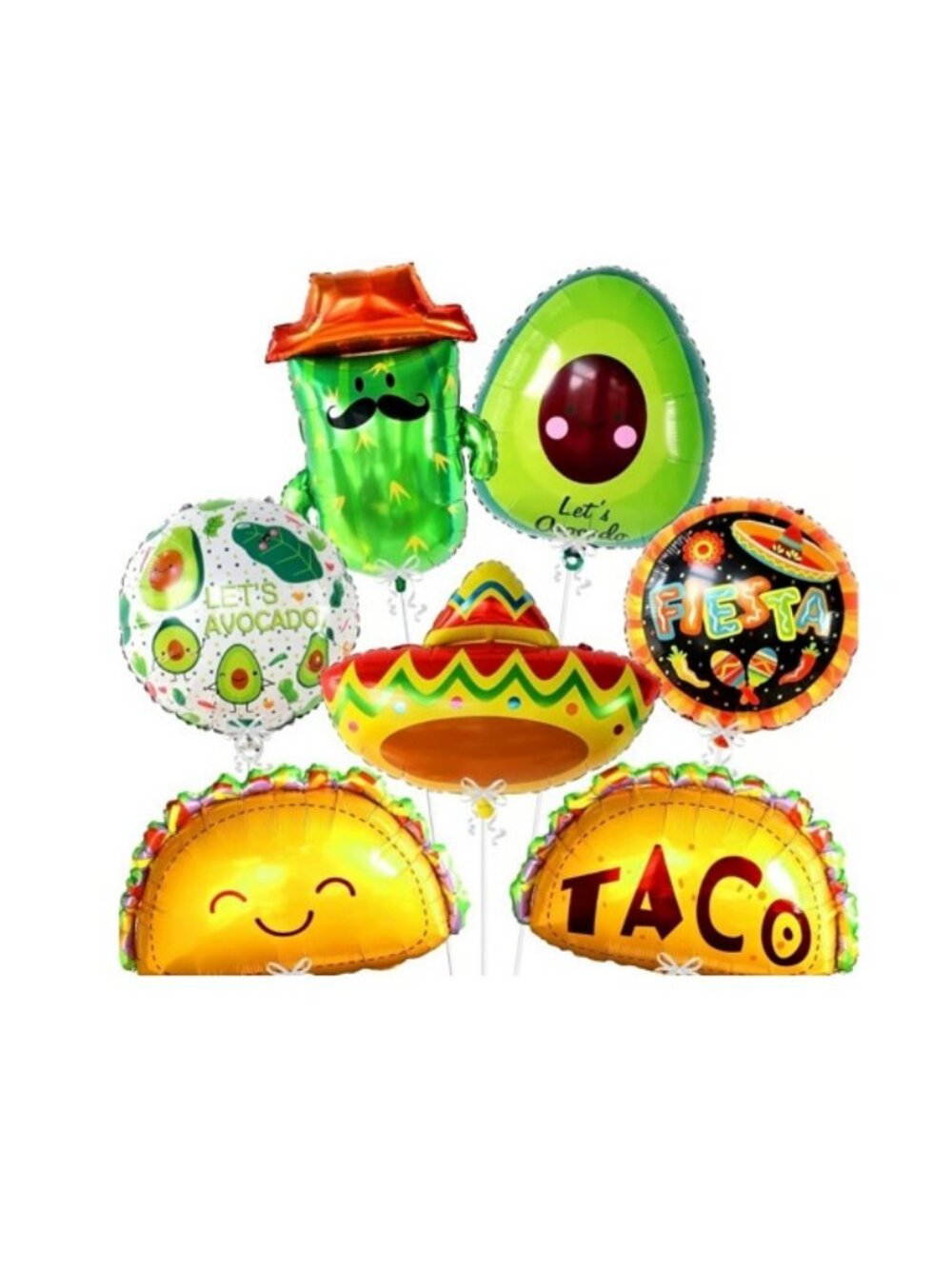 7Pcs Big Mexican Balloon Fiesta Party Decorations